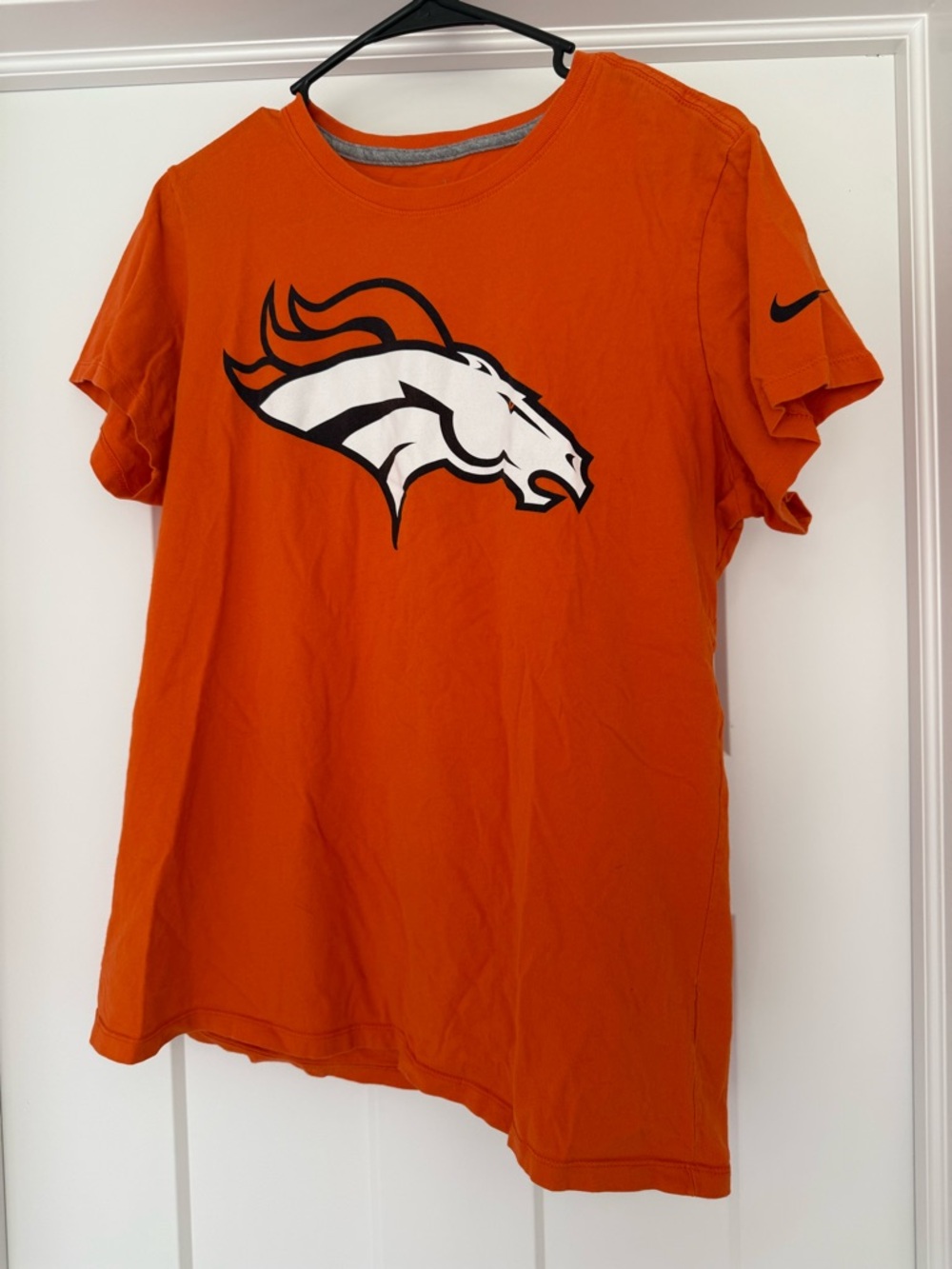 Nike Orange Denver Broncos Graphic Tee with White & Black Logo